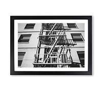 Big Box Art Architecture Building Stairway Framed Wall Art Picture Print Ready to Hang, Oak A2 (62 x 45 cm)