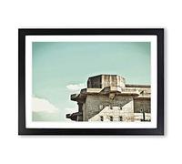 Big Box Art Architecture Bunker House Framed Wall Art Picture Print Ready to Hang, Oak A2 (62 x 45 cm)