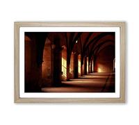Big Box Art Architecture Church Cloister Framed Wall Art Picture Print Ready to Hang, Oak A2 (62 x 45 cm)