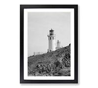 Big Box Art Architecture Lighthouse Anacapa Island Light Station, California Framed Wall Art Picture Print Ready to Hang, Oak A2 (62 x 45 cm)