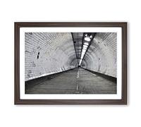 Big Box Art Architecture London Underground Tunnel Framed Wall Art Picture Print Ready to Hang, Walnut A2 (62 x 45 cm)