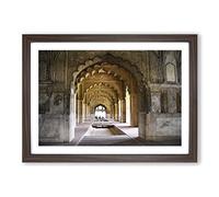 Big Box Art Architecture Red Fort Delhi India Framed Wall Art Picture Print Ready to Hang, Walnut A2 (62 x 45 cm)