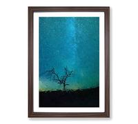 Big Box Art Arizona Tree Beneath The Stars Framed Wall Art Picture Print Ready to Hang, Walnut A2 (62 x 45 cm)