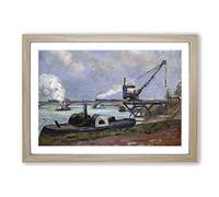Big Box Art Armand Guillaumin La Seine in Paris Framed Wall Art Picture Print Ready to Hang, Oak A2 (62 x 45 cm)
