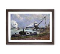 Big Box Art Armand Guillaumin La Seine in Paris Framed Wall Art Picture Print Ready to Hang, Walnut A2 (62 x 45 cm)
