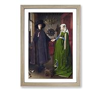 Big Box Art Arnolfini Portrait by Jan Van Eyck Framed Wall Art Picture Print Ready to Hang, Oak A2 (62 x 45 cm)