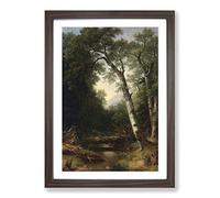 Big Box Art Asher Brown Durand A Creek in The Woods Framed Wall Art Picture Print Ready to Hang, Walnut A2 (62 x 45 cm)