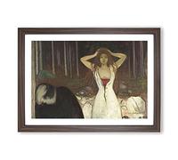 Big Box Art Ashes by Edvard Munch Framed Wall Art Picture Print Ready to Hang, Walnut A2 (62 x 45 cm)