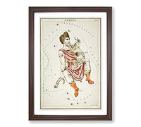 Big Box Art Astronomical Chart of The Auriga Constellation Framed Wall Art Picture Print Ready to Hang, Walnut A2 (62 x 45 cm)