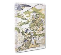 Big Box Art At the Foot of Mount Fuji by Torii Kiyonobu Painting Canvas Wall Art Framed Picture Print, 30 x 20 Inch (76 x 50 cm), White, Gold, Grey, Green, Black