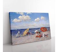 Big Box Art At The Seaside by William Merritt Chase Canvas Wall Art Print Ready to Hang Picture, 76 x 50 cm (30 x 20 Inch), Grey, Grey, Blue