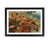 Big Box Art Attack by Wojciech Kossak Framed Wall Art Picture Print Ready to Hang, Black A2 (62 x 45 cm)