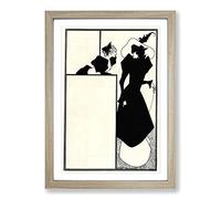 Big Box Art Aubrey Beardsley The Spinsters Crip Framed Wall Art Picture Print Ready to Hang, Oak A2 (62 x 45 cm)