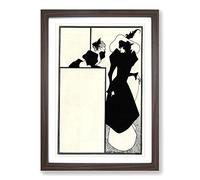 Big Box Art Aubrey Beardsley The Spinsters Crip Framed Wall Art Picture Print Ready to Hang, Walnut A2 (62 x 45 cm)