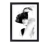 Big Box Art Audrey Hepburn (6) V3 Framed Wall Art Picture Print Ready to Hang, Black A2 (62 x 45 cm)