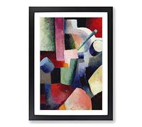 Big Box Art August Macke Coloured Composition Forms (2) Framed Wall Art Picture Print Ready to Hang, Oak A2 (62 x 45 cm)