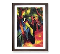 Big Box Art August Macke Sunny Way Framed Wall Art Picture Print Ready to Hang, Walnut A2 (62 x 45 cm)