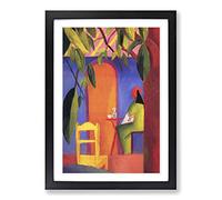 Big Box Art August Macke Turkish Cafe Framed Wall Art Picture Print Ready to Hang, Oak A2 (62 x 45 cm)