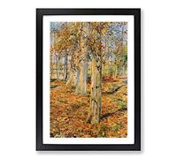 Big Box Art Autumn Forest by Kuroda Seiki Framed Wall Art Picture Print Ready to Hang, Black A2 (62 x 45 cm)