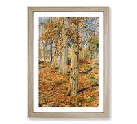 Big Box Art Autumn Forest by Kuroda Seiki Framed Wall Art Picture Print Ready to Hang, Oak A2 (62 x 45 cm)
