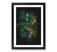 Big Box Art Autumn Forest New Hampshire Paint Splash Framed Wall Art Picture Print Ready to Hang, Black A2 (62 x 45 cm)