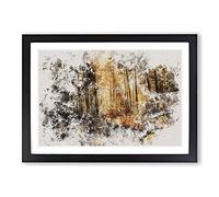 Big Box Art Autumn Forest Vol.2 Watercolour Framed Wall Art Picture Print Ready to Hang, Black A2 (62 x 45 cm)