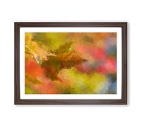 Big Box Art Autumn Tree Leaves in Abstract Framed Wall Art Picture Print Ready to Hang, Walnut A2 (62 x 45 cm)