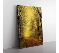 Big Box Art Autumns Golden Glow by John Atkinson Grimshaw Canvas Wall Art Print Ready to Hang Picture, 76 x 50 cm (30 x 20 Inch), Yellow, Cream, Cream