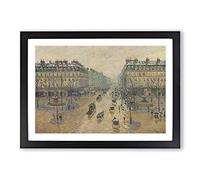 Big Box Art Avenue De l'Opera by Camille Pissarro Framed Wall Art Picture Print Ready to Hang, Black A2 (62 x 45 cm)