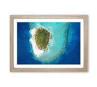 Big Box Art Baa Atoll in The Maldives in Abstract Framed Wall Art Picture Print Ready to Hang, Oak A2 (62 x 45 cm)