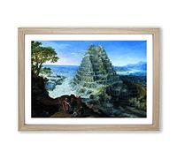 Big Box Art Babel by Pieter Bruegel The Elder Framed Wall Art Picture Print Ready to Hang, Oak A2 (62 x 45 cm)