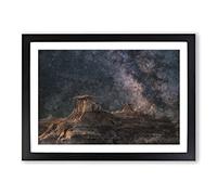 Big Box Art Badlands in South Dakota Painting Framed Wall Art Picture Print Ready to Hang, Black A2 (62 x 45 cm)