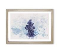 Big Box Art Balancing Zen Stones Upon a Lake Watercolour Framed Wall Art Picture Print Ready to Hang, Oak A2 (62 x 45 cm)