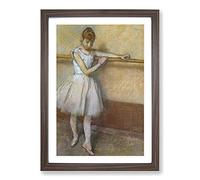 Big Box Art Ballet Ballerina Dancer at The Bar by Edgar Degas Framed Wall Art Picture Print Ready to Hang, Walnut A2 (62 x 45 cm)