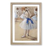 Big Box Art Ballet Ballerina Dancer by Edgar Degas Framed Wall Art Picture Print Ready to Hang, Oak A2 (62 x 45 cm)
