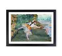 Big Box Art Ballet Ballerina Dancer Onstage by Edgar Degas Framed Wall Art Picture Print Ready to Hang, Black A2 (62 x 45 cm)