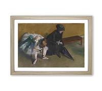 Big Box Art Ballet Ballerina Dancer Waiting by Edgar Degas Framed Wall Art Picture Print Ready to Hang, Oak A2 (62 x 45 cm)
