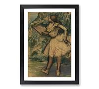 Big Box Art Ballet Ballerina Dancer with A Fan by Edgar Degas Framed Wall Art Picture Print Ready to Hang, Black A2 (62 x 45 cm)