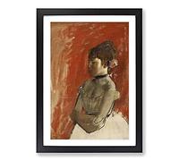Big Box Art Ballet Ballerina Dancer with Crossed Arms by Edgar Degas Framed Wall Art Picture Print Ready to Hang, Black A2 (62 x 45 cm)