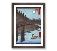 Big Box Art Bamboo Market by Utagawa Hiroshige Framed Wall Art Picture Print Ready to Hang, Walnut A2 (62 x 45 cm)