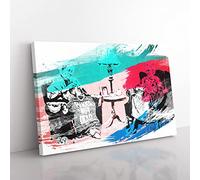 Big Box Art Banksy Postmortem Punks Not Dead Graffiti (1) V2 Canvas Wall Art Print Ready to Hang Picture, 76 x 50 cm (30 x 20 Inch), Multi-Coloured