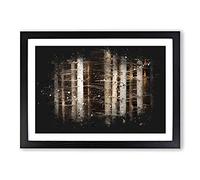Big Box Art Bare Trees Paint Splash Framed Wall Art Picture Print Ready to Hang, Black A2 (62 x 45 cm)