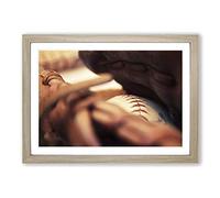 Big Box Art Baseball Glove and Ball 2 Framed Wall Art Picture Print Ready to Hang, Oak A2 (62 x 45 cm)