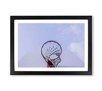 Big Box Art Basketball Hoop Framed Wall Art Picture Print Ready to Hang, Oak A2 (62 x 45 cm)