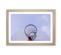 Big Box Art Basketball Hoop Framed Wall Art Picture Print Ready to Hang, Oak A2 (62 x 45 cm)