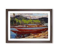 Big Box Art Bateaux by Tom Thomson Framed Wall Art Picture Print Ready to Hang, Walnut A2 (62 x 45 cm)
