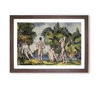 Big Box Art Bathers Vol.4 by Paul Cezanne Framed Wall Art Picture Print Ready to Hang, Walnut A2 (62 x 45 cm)