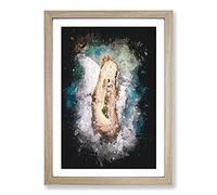 Big Box Art Bay of Islands Paint Splash Framed Wall Art Picture Print Ready to Hang, Oak A2 (62 x 45 cm)