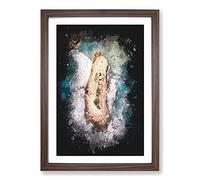 Big Box Art Bay of Islands Paint Splash Framed Wall Art Picture Print Ready to Hang, Walnut A2 (62 x 45 cm)