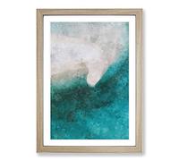 Big Box Art Beach and Ocean in Fenfushi Maldives Painting Framed Wall Art Picture Print Ready to Hang, Oak A2 (62 x 45 cm)